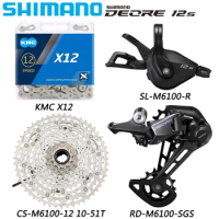 SHIMANO DEORE M6100 Groupset 1X12 Speed Derailleurs Kit for MTB Bike KMC Chain CS-M6100 10-51T Cassette Bicycle Parts
