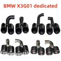 BMW X3 G01 25i 28i 30i Muffler Tip Black Exhaust Pipe Tailpipe Stainless Steel Quad Car Exhaust