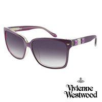 【Vivienne Westwood】英國薇薇安魏斯伍德復古彩繪鉚釘太陽眼鏡(紫 AN752M04)