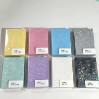 50 keping sarung kad K‑pop 61×91 mm, pemegang “Heart Bling” 20 sen untuk poskad holografik, pelindun