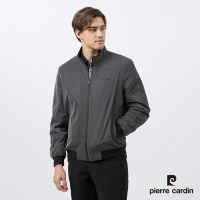 Pierre Cardin皮爾卡登 男款 都會休閒立領鋪棉印暗格夾克外套-深灰色(5235767-95)