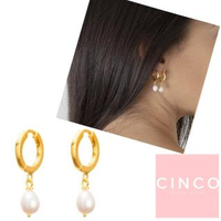 【CINCO】葡萄牙精品 CINCO Claire earrings 24K金耳環 迷你珍珠耳環(925純銀24K金)