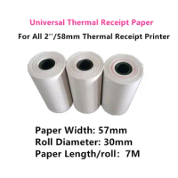 Universal 3 Rolls 57x30mm Thermal Receipt Paper Sticker for Goojprt Rongta Peripage Zijiang Xprinter 58mm Mobil Thermal Printers