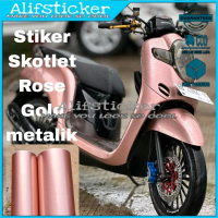 Skotlet Stiker Rose Gold Scotlite Motor - Bahan Premium Super Glossy - Variasi Motor - Kualitas Sang