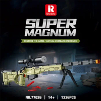 Winchester AWM Sniper Rifle Model Building Blocks Military Weapon Super Magnum With Scope Bricks Toys Children's Christmas Gift