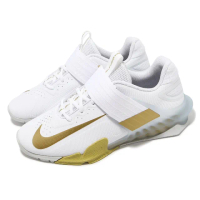 【NIKE 耐吉】訓練鞋 Savaleos 男鞋 白 金 魔鬼氈 穩定 支撐 舉重 運動鞋(CV5708-101)