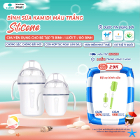 Bình sữa Kamidi chống sặc, đầy hơi, ti mọi tư thế, màu trắng chất liệu silicon trắng an toàn, siêu m