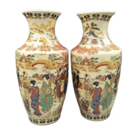 Chinese Jingdezhen Porcelain Vase Hand-Painted Maid Big Vase a Pair