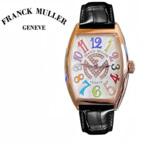 FRANCK MULLER Cintrée Curvex Series Woman Watch Classic White Dial Quartz Women's Wristwatch High-end Boutique Ladies Watches.