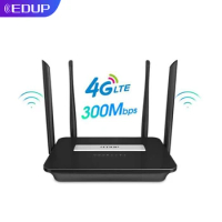 EDUP 4G WiFi 300Mbps Router 4G LTE Router Wifi Mode 3G/4G Wireless CPE with SIM Card slot Hotspot For Home Office