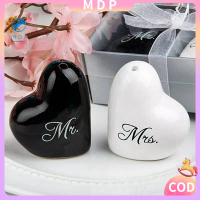 【COD】Wedding Souvenirs Mr & Mrs Ceramic Heart Shape Salt & Pepper Shakers Wedding Favor Gift  Giveaw