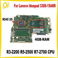 For Lenovo Ideapad 330S-15ARR Laptop Motherboard R3-2200 R5-2500 R7-2700 CPU R540 2G GPU 4GB-RAM DDR4 Fully tested