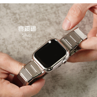 Apple watch通用錶帶 Series 9/8/7/6/5/4/3/2/1/SE/Ultra 方型磚磨砂切角鈦錶帶