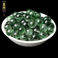 綠色水晶隔珠綠爆花晶散珠diy手工串珠配件綠色幽靈圓珠子整包