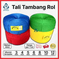 Tali Tambang Plastik PE Kecil 3mm 4mm 5mm 6mm Per Roll - Tali Plastik Warna 3mm (1,25kg)