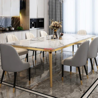 marble dining table and chair combination rectangle luxurious simple dining table Modern simple household small-sized table