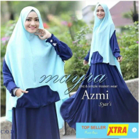 Baju AZMI SYARI NAVY NI Gamis Wanita jersey premium navy Kekinian Tiktok shop Fashion Muslim Ramadha