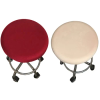 Round Chair Cover Bar Beauty Salon Stool Cover Elastic Seat Cover Solid Color Seat Cushion Sleeve Home Chair Protector Slipcover