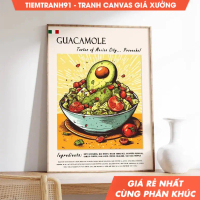 Tranh treo tường, Guacamole Mexican Poster, Mexican Food Art, Mexican Decor, tặng kèm đinh treo tran