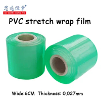 1pcs PVC stretch wrap film Transparent self-adhesive plastic stretch wrap film grafted plastic wire chip wrap film