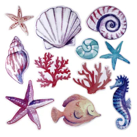 Angoily Sea World Wall Paste Sea Shells Sea Horse Wall Decals Mural Art Sticker Diy Removable Shell Conch Wall Art Decor Bedroom