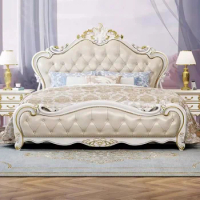 Modern Queen Frame Double Bed King Size Wooden Hotel Luxury Twin Double Bed Room Princess Letto Matrimoniale Bedroom Furniture