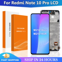 AMOLED For Xiaomi Redmi Note 10 Pro LCD Display Touch Screen For Redmi Note10Pro 4G M2101K6G LCD Display Replace, with Frame