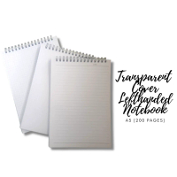 200pgs Kidal Transparent Notebook / Journal / Buku Nota -Blank-Line-Dot-Grid-Grey Grid White Line Gr