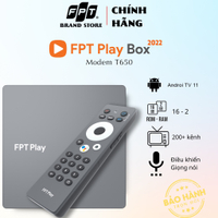 FPT play 2022 FPT ecom mode subscription 650 Android TV 4K RAM 2GB with integrated voice remote cont