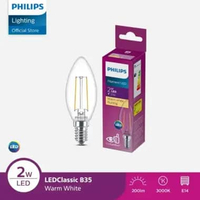 Lampu Philips Filament Bohlam LED 2W B35 E14 Kuning
