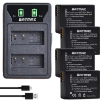 Batmax DMW-BLG10 DMW-BLE9 BLE9E BP-DC15 battery+LED Dual USB Charger with Type C for Panasonic LUMIX GF5 GF6 GX7 LX100 GX80 GX85