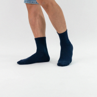 【WARX除臭襪】經典素色中筒襪-深藍