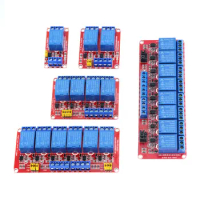 6 8 Channel 5V 24V 12V Relay Module Board Shield With Optocoupler Road High And Low Level Trigger Relay Red Bottom