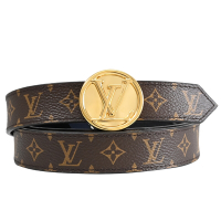 LV M0054V 經典品牌LOGO印花窄版皮帶(85CM-全新福利品)