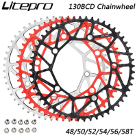 Litepro 130BCD 9/10/11 Speed Hollow CNC Alloy Single Disc Chainwheel Road Folding Bike Chain Wheel 48/50/52/54/56/58T Chainring