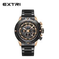 Extri Popular Fashion Stainless Steel Unique Style Water Resistant Quartz Watches for Men with 1 Year Warranty Free Shipping