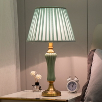 美式簡約床頭燈 陶瓷輕奢北歐ins風家用客廳臥室房間檯燈