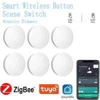 Tuya Zigbee Smart Button Remote Control Smart Scene Switch Wireless Remote Control Smart Home with Alexa Google Home Devices