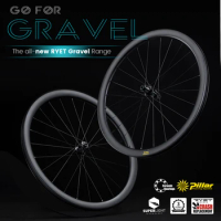 2024 Carbon RYET GRAVEL Wheelset Disc Brake Tubeless Ready 700C Bike Wheels Center-Lock Or 6 Bolt Hub 35x30 Rim Pillar 1423 2015