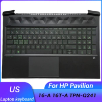 New US Laptop Keyboard with Palmrest Upper For HP Pavilion Max Gaming 6 16-A 16T-A TPN-Q241 M02039-001