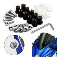 Baut M5, Nut, Washer Segi Enam (Hex), untuk Cermin Hadapan Motosikal, Perak