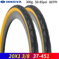 INNOVA IA-2243 20x1 3/8 Bike Tire 20inch 37-451 Small Wheel Bicycle Tire Brown Edge Folding Bike Tire Parts