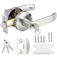 Door Lever Handle Lock Kit Keyed Entry Door Lock Latch For Bedroom Cloakroom Commercial Doors Aluminum Lever Door Handle Lockset
