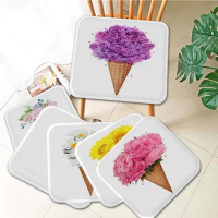 ice Cream With flower Art Modern Minimalist Style Fabric Cushion Non-slip Living Room Sofa Decor Students Stool Tatami Office