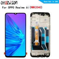 6.5" IPS Screen For Oppo Realme 6i RMX2040 LCD Display Screen Touch Panel Digitizer With Frame Assembly For Realme 6i