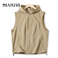 ❅MIANZHI เสื้อกั๊กแฟชั่นมีฮู้ดบางเบาสำหรับฤดูร้อน เสื้อกล้ามออกกำลังกาย เสื้อแขนกุดออกกำลังกาย unise
