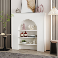 【最低價 公司貨】時尚歐式家用室內白色法式壁爐裝飾柜拱形藝術置物架民宿玄關