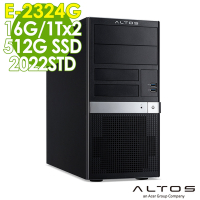 Acer 宏碁 Altos T110F6 企業伺服器 (E-2324G/16G/1TBX2 HDD+512G SSD/2022STD)