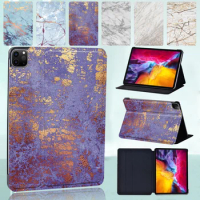 Cover for IPad Pro 9.7"/IPad Pro 11 2018/2020/2021/Apple IPad Pro 10.5" Pu Leather Protective Stand Tablet Marble Print Case