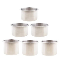 6-Pack Stainless Steel Drink Holders Table Cup Holder Recessed Cup Drink Holder (2.68x2.17inch + 3.54x2.17inch)